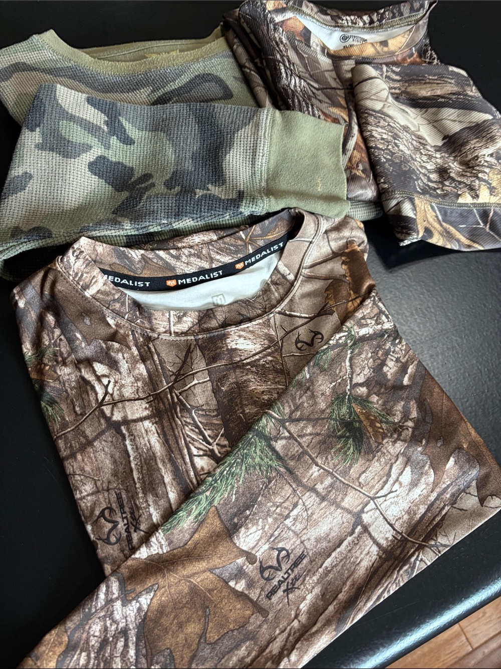 Medalist Men's Realtree-Style Camo Long Sleeve Performance Shirt - Brown/Green